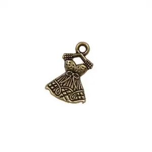 Zawieszka metalowa Charms ScrapBerry's Sukienka Brąz, 22mm